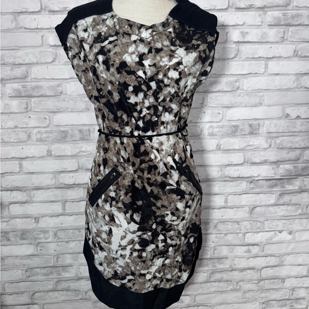 Mossimo Supply Co. Abstract Black and Brown Mini Dress